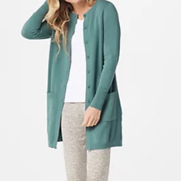 Isaac Mizrahi Live Duster Sweater Cardigan - Picture 1 of 16